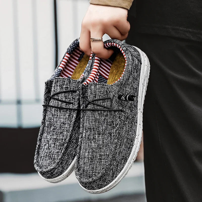 Hommes chaussures décontractées sans lacet mocassins en toile chaussures plates de marche confortables pour homme mocassins souples antidérapants baskets mocassins d'été