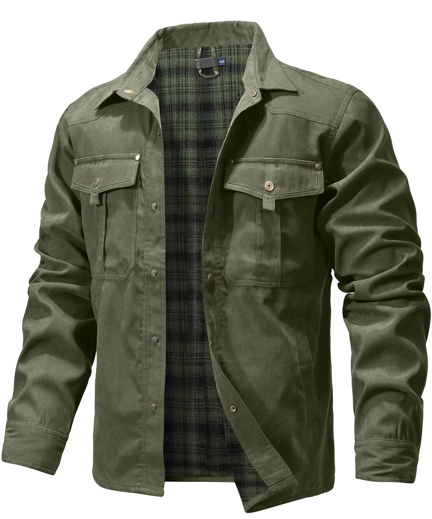 Vestes pour hommes printemps flanelle doublé chemise manteau Shacket décontracté bouton pression surchemise Western Cowboy Style haute qualité haut taille américaine